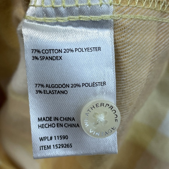 Weatherproof Women's L Plaid Blouse Yellow Cotton Blend e0388 - Picture 7 of 9
